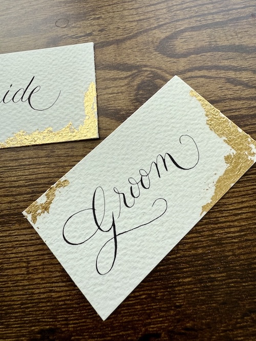 Hand painted watercolor wedding place cards