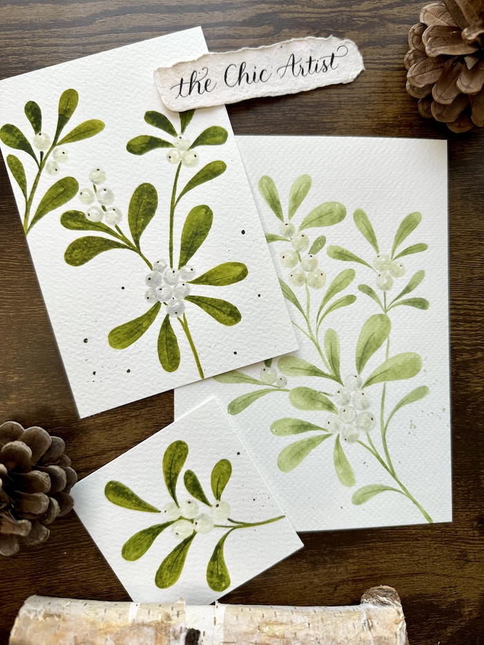 Hand painted watercolor wedding invitation greenery